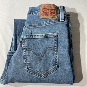 Levis 501 Original Fit Button-Fly Jeans Womens 28x30 Mid-Rise Straight Leg Light